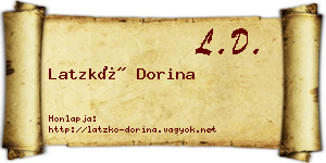 Latzkó Dorina névjegykártya